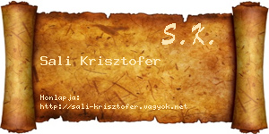 Sali Krisztofer névjegykártya